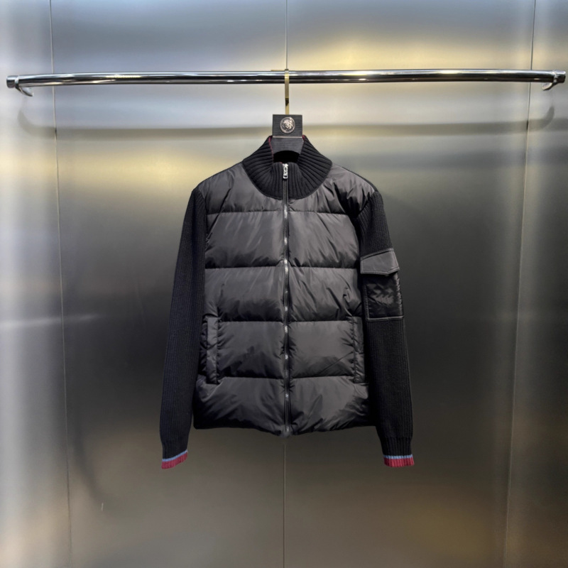 Trendy Cross-Border Foreign Trade In-Stock m Brand 25Ss New Three-Color Stand Collar Knit Patchwork down Jacket Couple Style