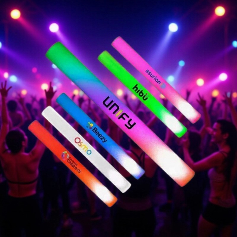 Colorful sponge sticks, glow sticks, LED foam sticks, flashing sticks, large concert cheering props with printed words
