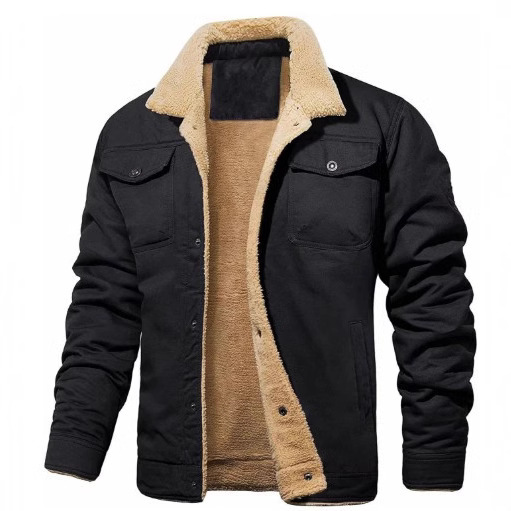 Cross-border spot autumn and winter new manufacturers men's jacket velvet cotton frock casual jacket men's jacket