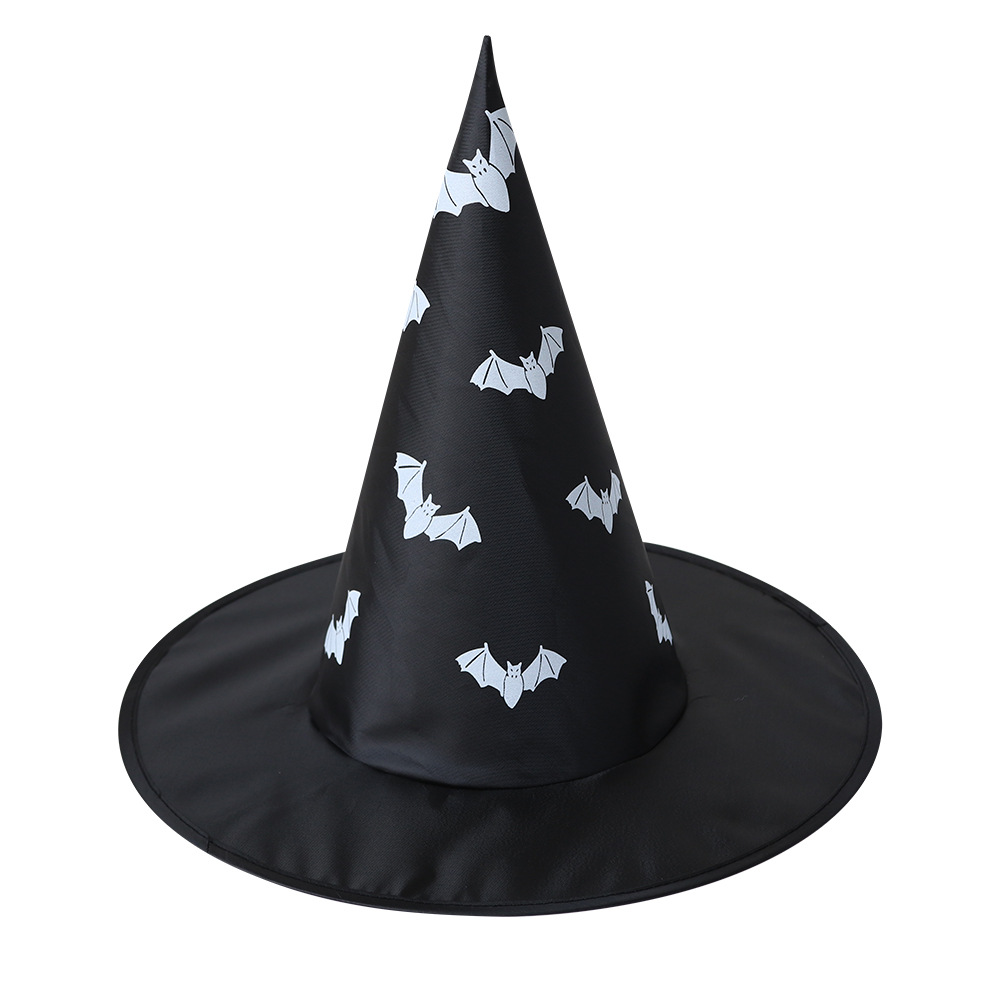 Sombrero de Halloween negro Oxford sombrero de bruja Harry Potter sombrero de magia sombrero de bruja impresa calabaza sombrero de bruja