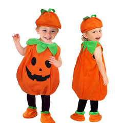 新しいハロウィーンカボチャ服子供カボチャ服化粧ショー衣装カボチャ袋卸売りカボチャ赤ちゃん公演