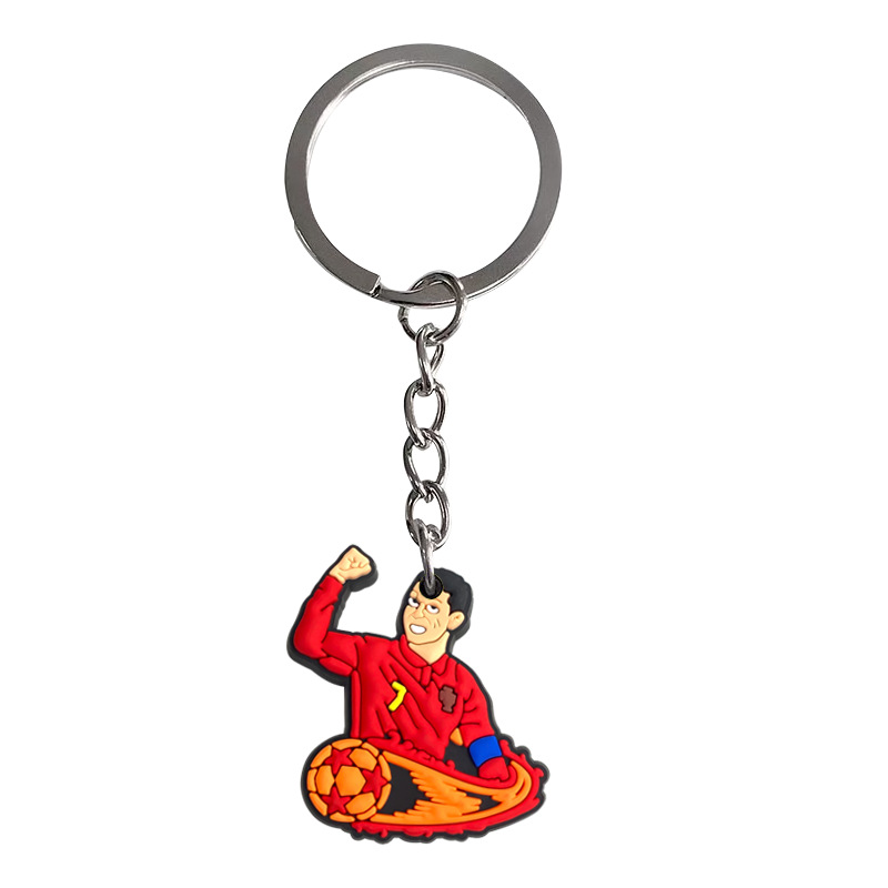 Keychain de fútbol DIY mochila colgante accesorios de llaver bolsas de PVC accesorios de bolsas de goma blanda temu