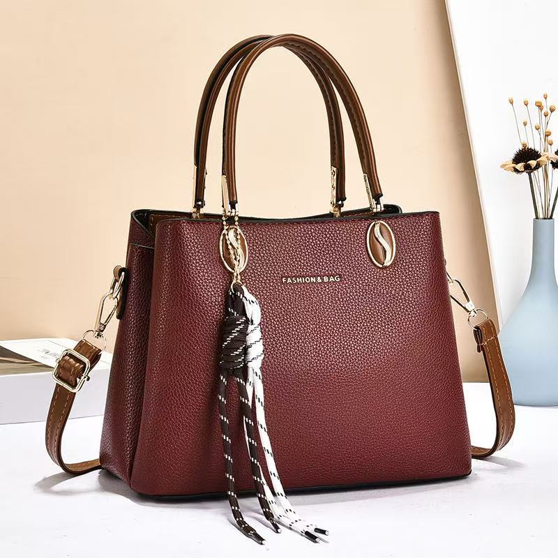 Lichi Pattern Handbag trenzado colgante mochila de viaje bolso de brazo bolso de hombro casual versátil bolso de mano