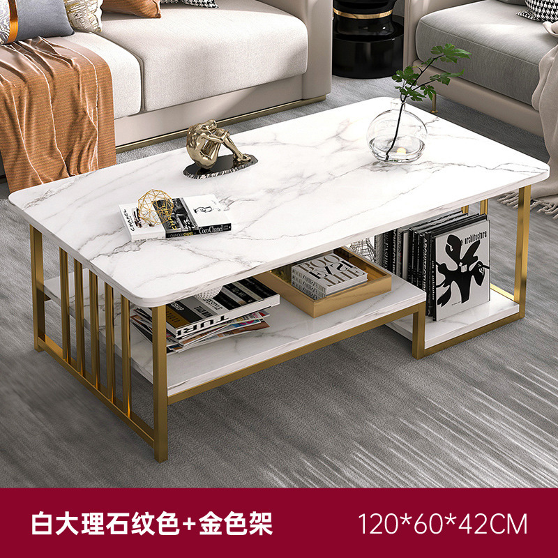 Mesa de café sala de estar piso pequeño apartamento casa moderna Luz de lujo Oficina mesa de té casa de alquiler minimalista mesa rectangular