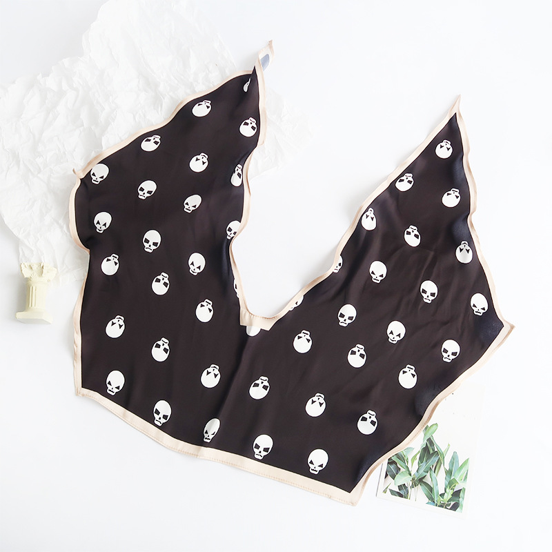 2025 nuevo bufandas de seda hexagonal bufandas de hombro alta sensación de moda de diseño minimalista de seda simulada bufandas temperamento universal