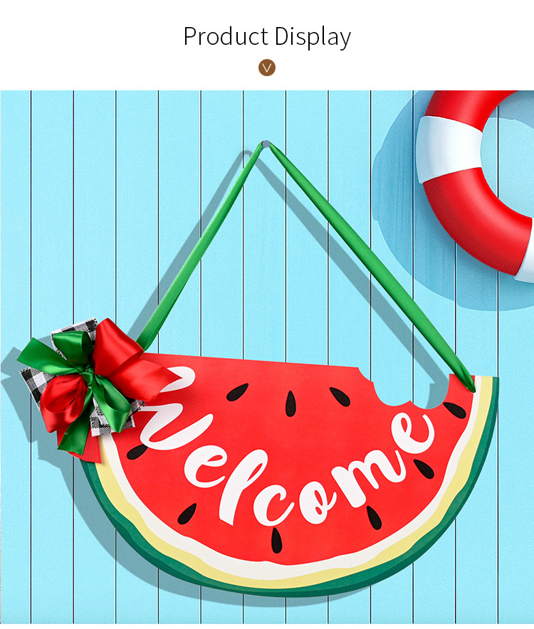 Home Decoration Watermelon Wooden Sign Bow Hanging Door Knocker display picture 4