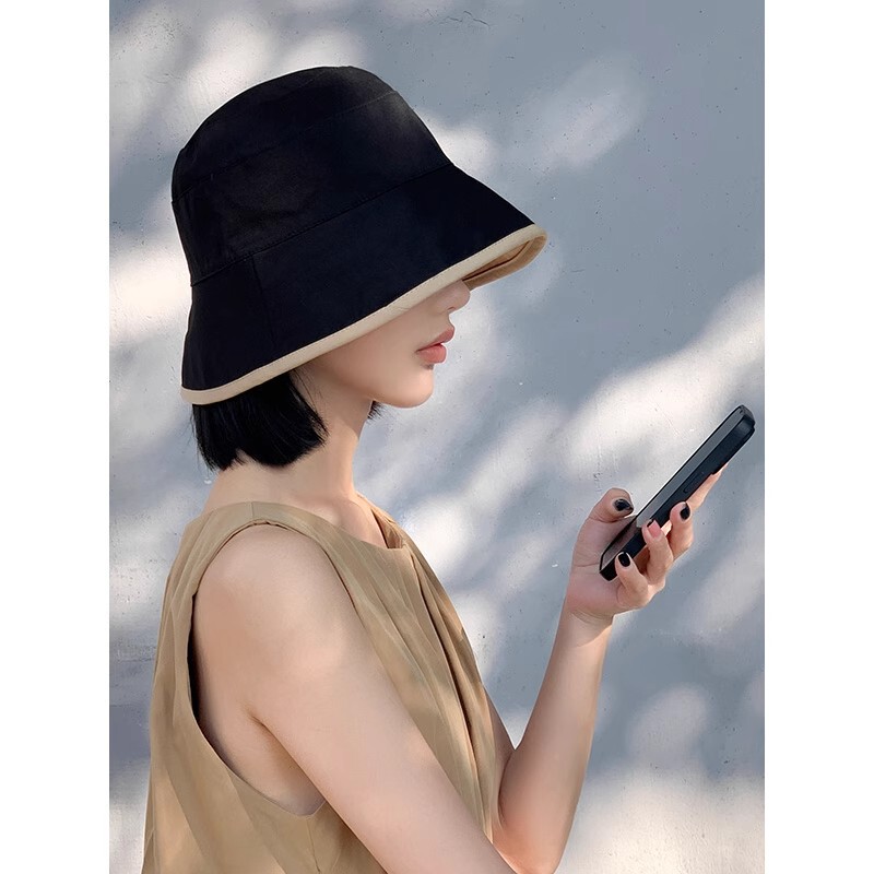 2026 Large Brim Double-Sided Fisherman Hat for Women, Suitable for Large Faces, Sun Protection Sun Hat, Wide Brim Sun Hat