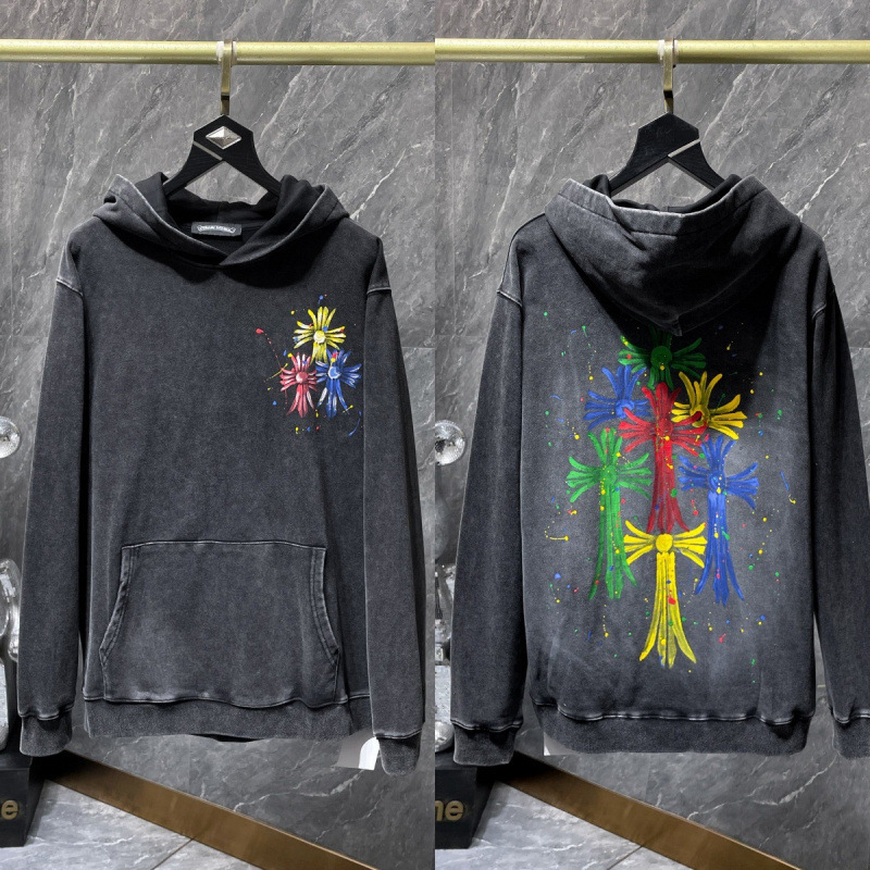 Chrome Heart Hoodie 克罗伈十字架连帽卫衣跨境宽松男女拉链帽衫|undefined