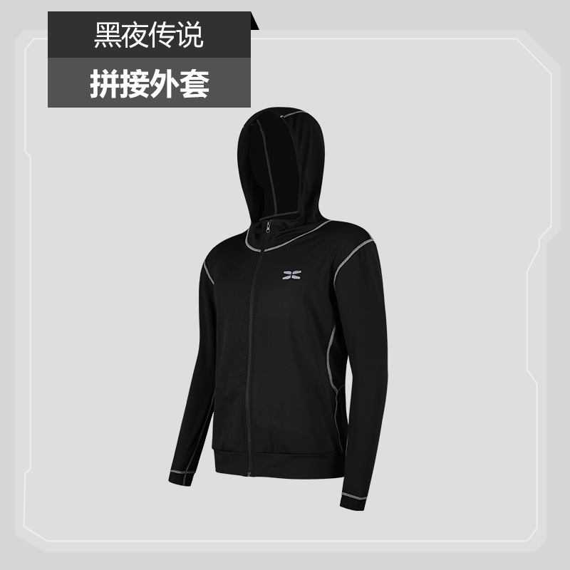 Chaqueta deportiva negra para hombre corriendo al aire libre ocio manga larga con capucha ropa de fitness ropa de entrenamiento de baloncesto logo