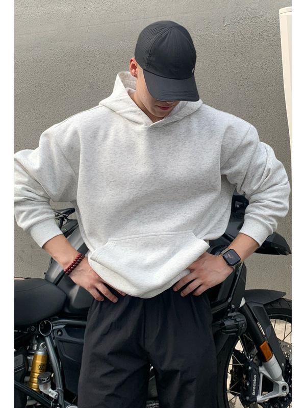 cleanfit重磅短款卫衣男款春秋季boxy硬挺美式内搭连帽衫上衣外套|undefined