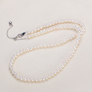 Zhuji Shanxia Lake Jewelry S925 Silver Love Freshwater Pearl Necklace Women's Clavicle Chain High-end Jewelry Necklace