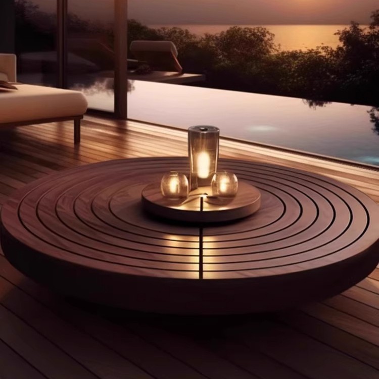 Sofá al aire libre Villa de madera maciza combinación de ocio tarjeta impermeable muebles mesas de té jardín al aire libre terraza teca