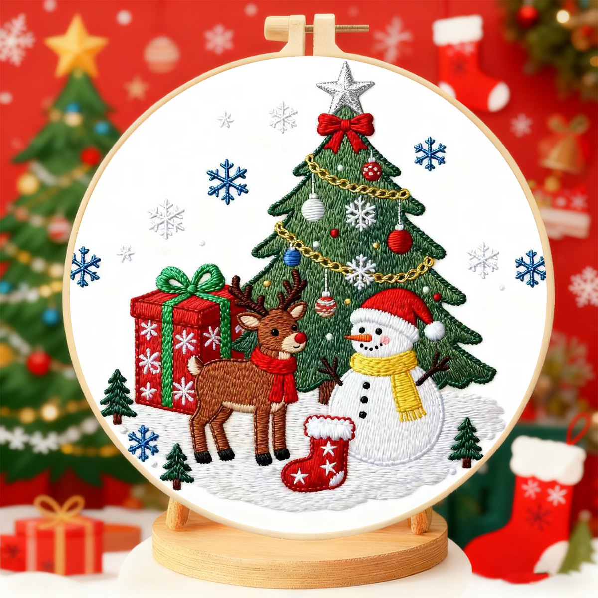 Navidad transfronteriza nuevos colgantes bordados decoración hecha a mano DIY material paquete de árbol de Navidad con regalos fábrica directa