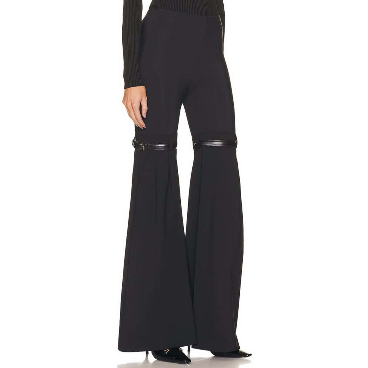 Streetwear Contrast-Stitch Flared Jeans – High-Waisted Cotton Blend Wide-Leg Pants With Raw Hem (S-XL, Non-Stretch Retro Fit)_mkmklike.com