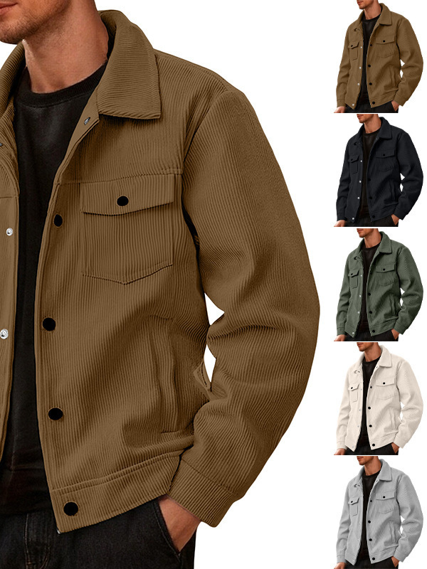 Kişi üçün korduroy jaket, amerikan retro üslubu