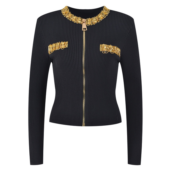 Summer knitted golden fashionable design cardigan