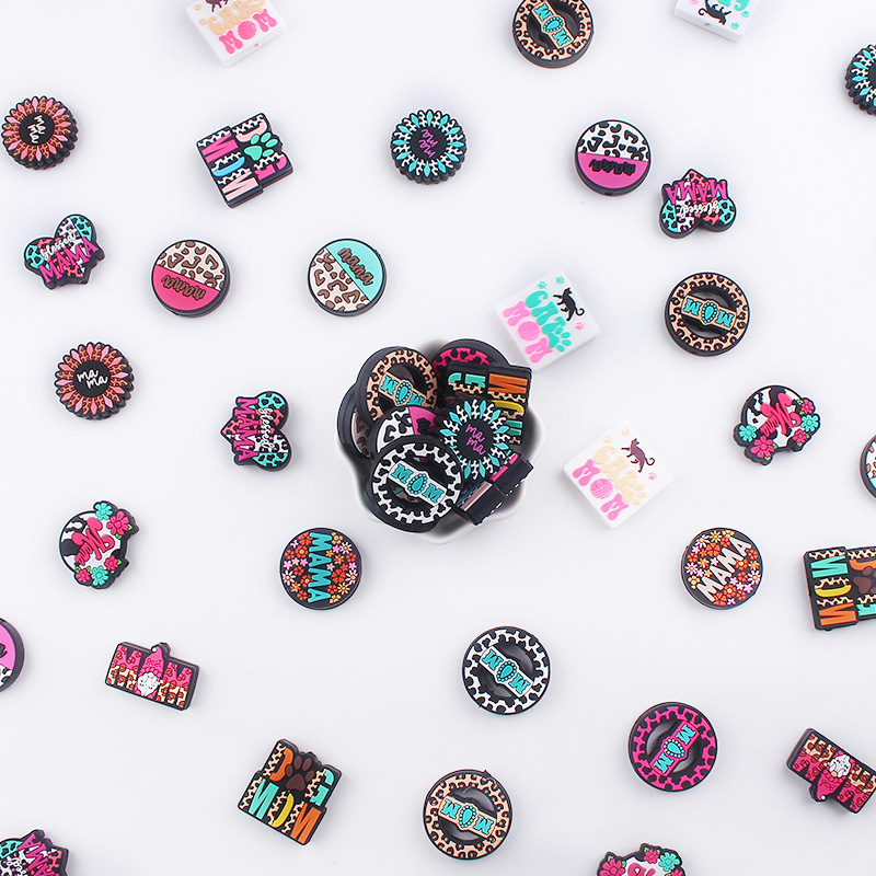 Productos creativos para bebés de bricolaje Dibujos animados Día de la madre MM joyería de silicona cadena de pezón molar dientes dientes accesorios de pulsera