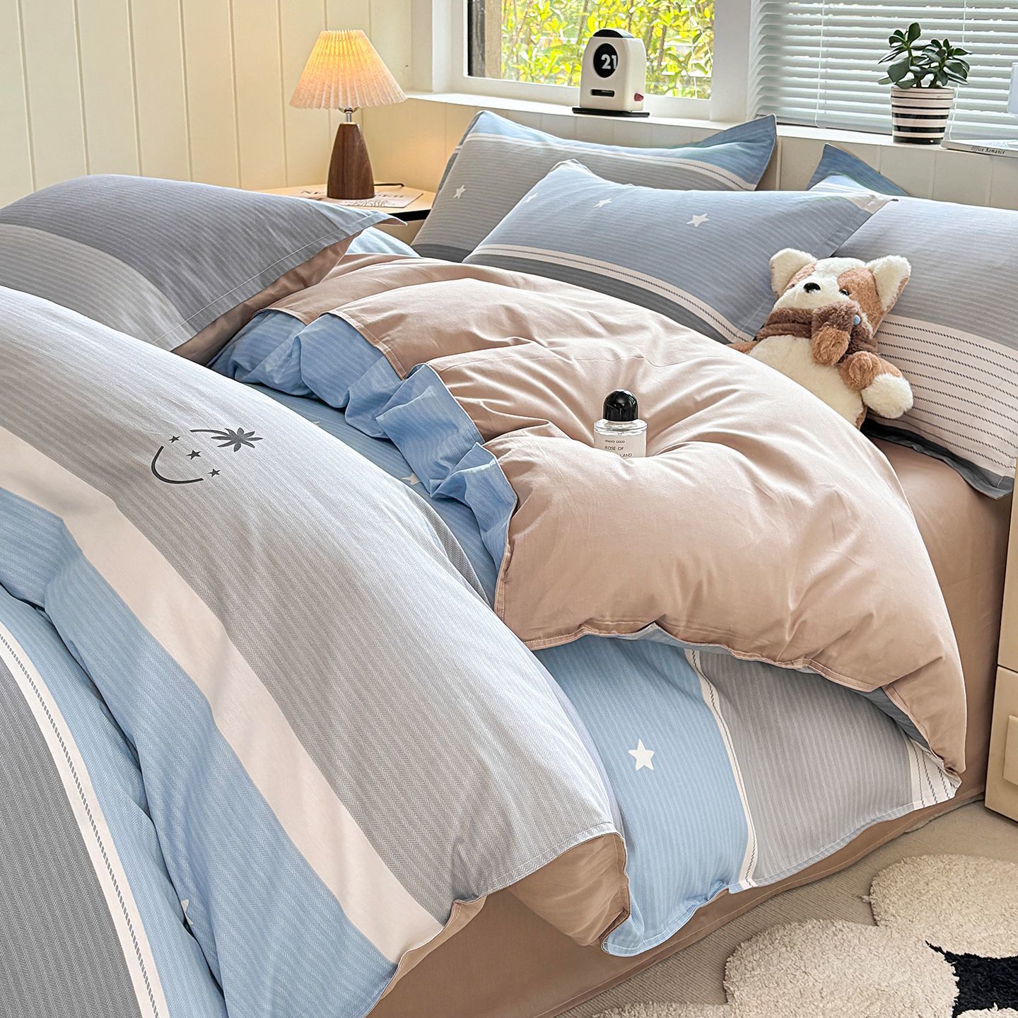 Cobertura de edredón de algodón 100% algodón 1.8m cubierta de edredón individual 150x200x230cm simple estilo nórdico