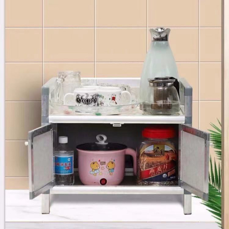 アルミ合金簡単組み立てサイドボード食器棚キッチンストーブキャビネットリビングルーム収納キャビネットバルコニー収納キャビネット収納キャビネット|undefined