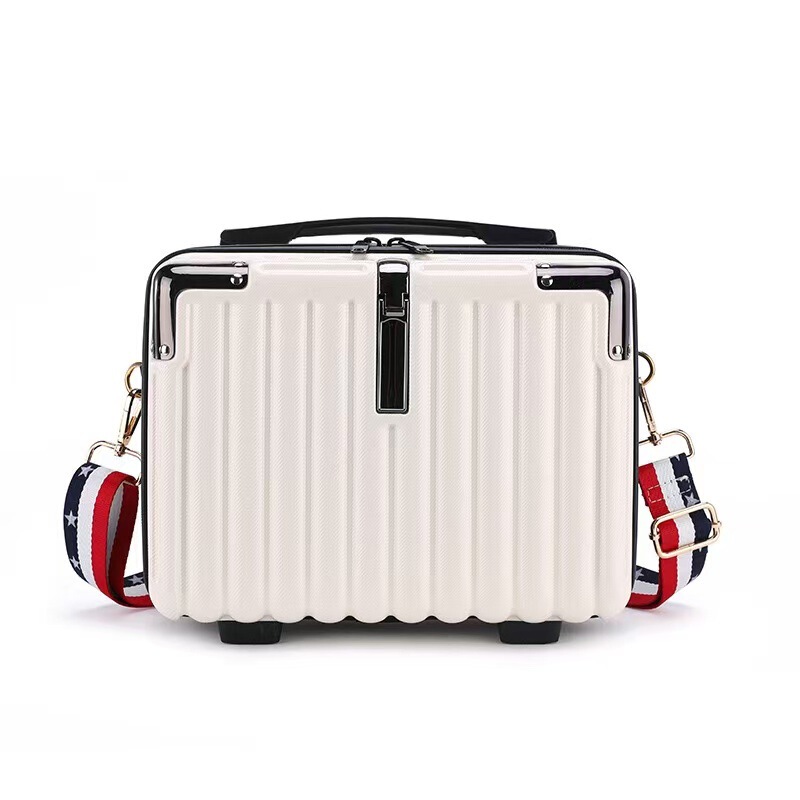 New Pc Cosmetic Case with Shoulder Strap, Satchel Hand-Held Cross-Body Travel Hard Shell Stereo Cosmetics Bag Student Small Suitcase