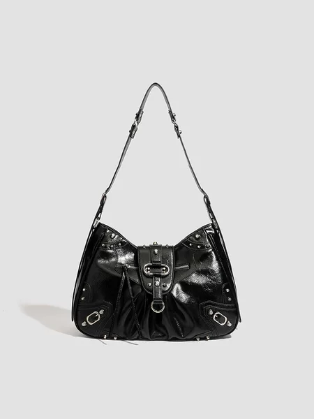 High-End Sweet-Cool Motorcycle Bag, Large-Capacity Studded Tote Bag for Women, 2025 New Style Bag, Single-Shoulder Crossbody Bag, Trendy