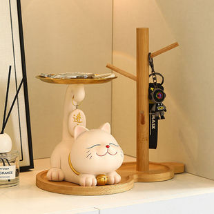 Lucky Cat entrance key storage tray decoration hallway new home housewarming decoration moving gift