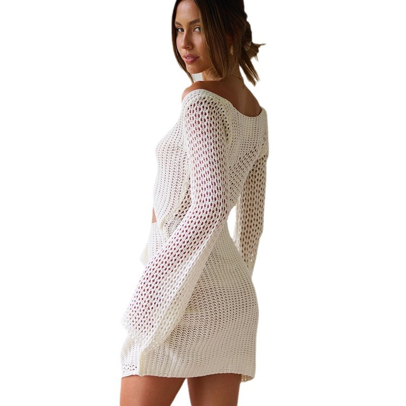 2023 nueva blusa de playa de verano de punto bikini hueco camisa de protección solar transfronteriza vacaciones en el mar del Amazonas