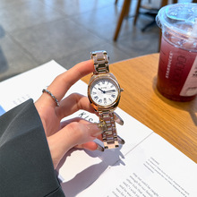 艾奇小众时尚通勤简约钢带女表防水带日历高颜值中性风石英表批发