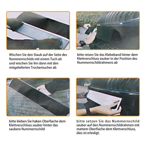 License Plate Velcro Car License Plate Fixed Sticker High Temperature Resistant 10CM Adhesive Velcro Car Velcro Tape Strap