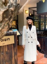 深圳南油高端女装欧美原单翻领复古高级大气优雅双面羊绒大衣外套