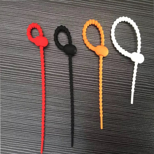 Silicone Multi-function Data Bundle Line Belt Reusable Telescopic Card Head Design Silicone Rope Multi-function Bonding Tape 