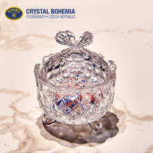 捷克进口BOHEMIA水晶玻璃蝴蝶糖缸糖果罐小食斗咖啡糖客厅摆件无