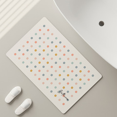 朴尚奶油風浴室地墊波點硅藻泥衛生間進門吸水防滑腳墊速干門墊子