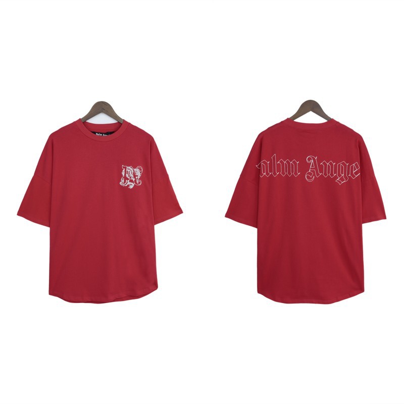 Comercio exterior transfronterizo al por mayor PA pintura en aerosol carta manga corta palmera niebla calle alta marca de moda graffiti logo hombres y mujeres camiseta