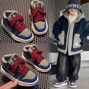 Black Myth Wukong Boys High-Top Sneakers 2025 Spring and Autumn Children's Sports Shoes Plus Velvet Winter Two-Cotton Children's Shoes