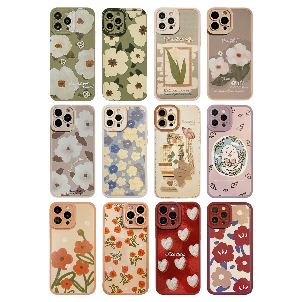 Flor iphone15 Apple 14 funda para teléfono móvil al por mayor 13promax Angel Eye 11 funda suave 16 aplicación literaria 12