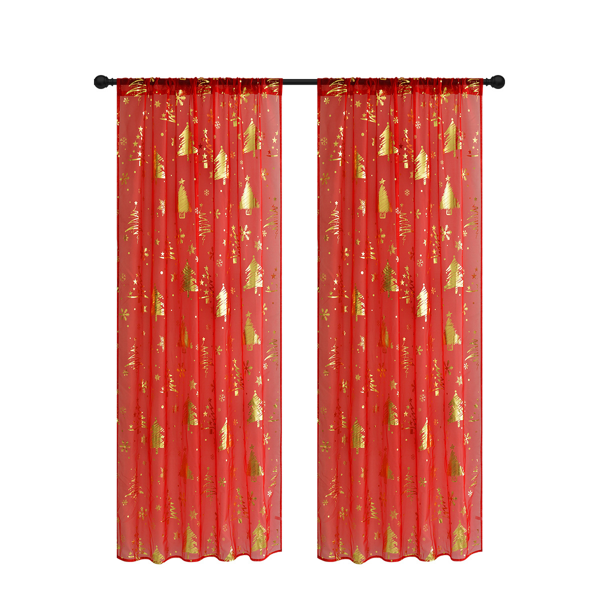 Transfronterizos de una sola cadena de trilon nevada de Navidad cortinas cortinas cortinas de barra Amazon TEMU en stock cortinas de productos terminados