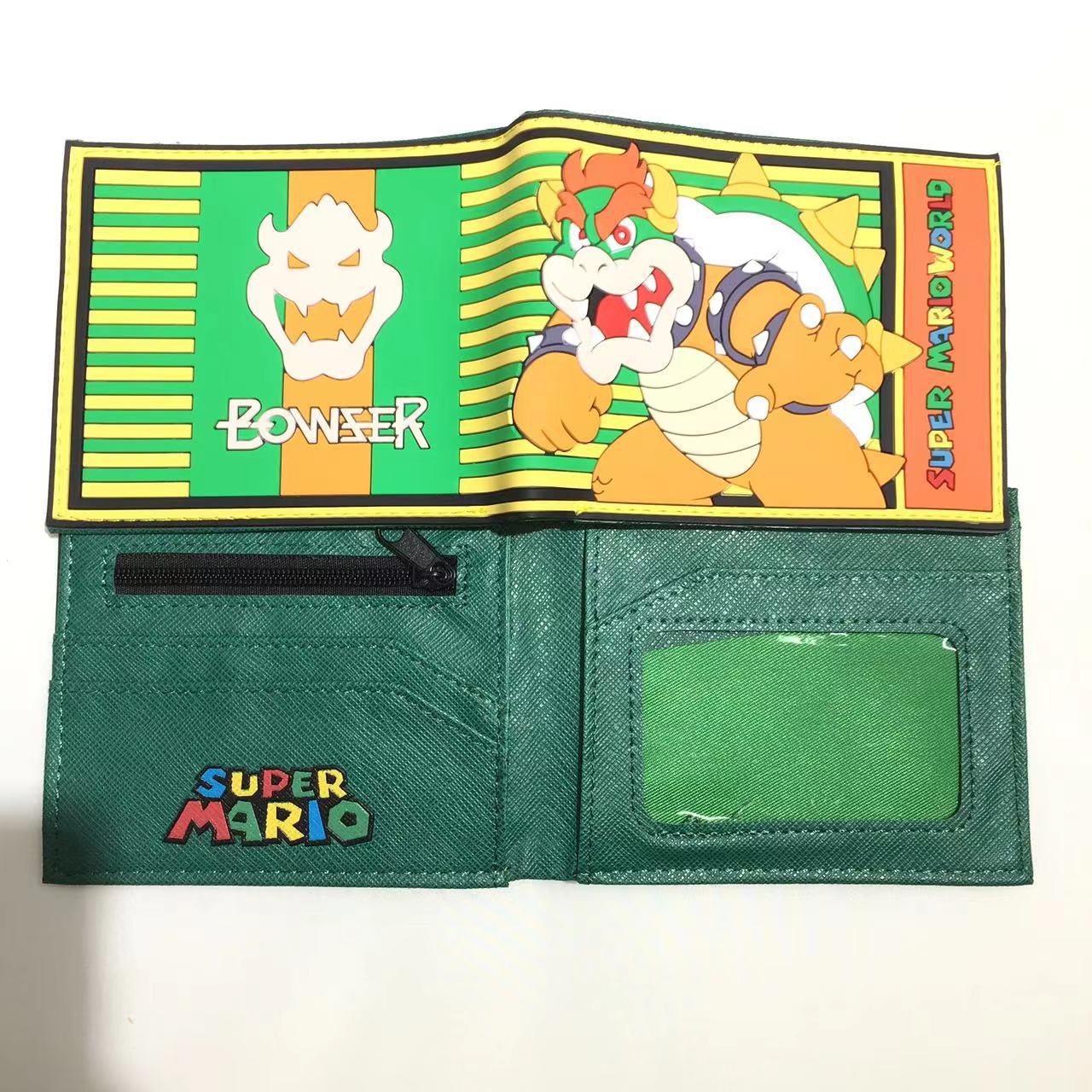 Mario Super Marie PVC cuero corto doble billetera Mario Mriao cambio cartera tarjeta de cuero
