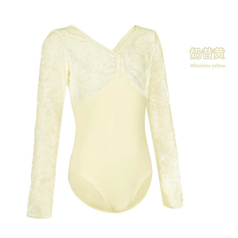Ropa de baile Ropa de ballet de manga larga de otoño e invierno para niñas y niños Ropa de entrenamiento de terciopelo nuevo traje de baile chino para niños