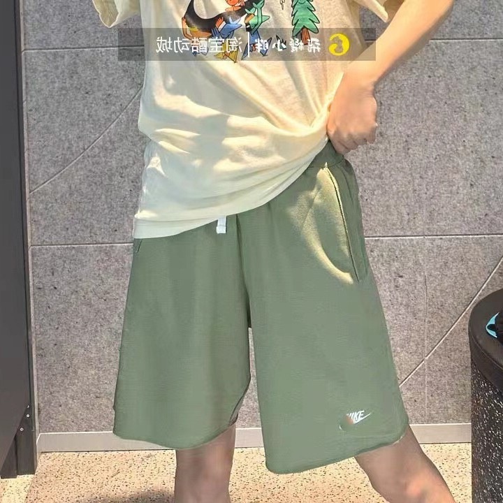 New loose and comfortable pure cotton outdoor sports shorts for men and women, breathable loose embroidered knee-length shorts DX0767-386