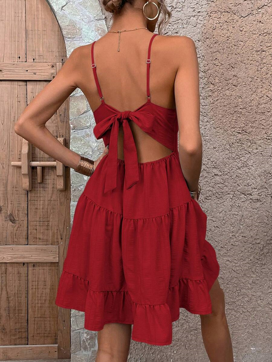 2025 Amazon transfronterizo Europa y Estados Unidos vestido de vacaciones de verano sexy chica sin mangas con cinturón ajustable mujer image 4