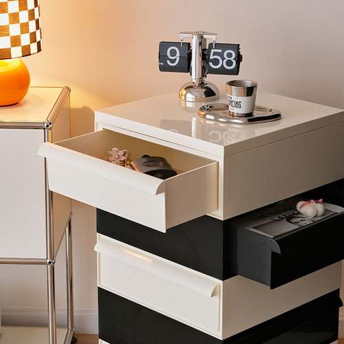 Nordic INS style storage cabinet, minimalist plastic nightstand for living room and bedroom, side cabinet, movable small end table, wholesale