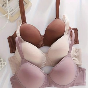 2025 Simple Underwear Amazon Independent Station Gather-up Parammary Thin Cup with Steel Rings Bra Anti-sagging Bra