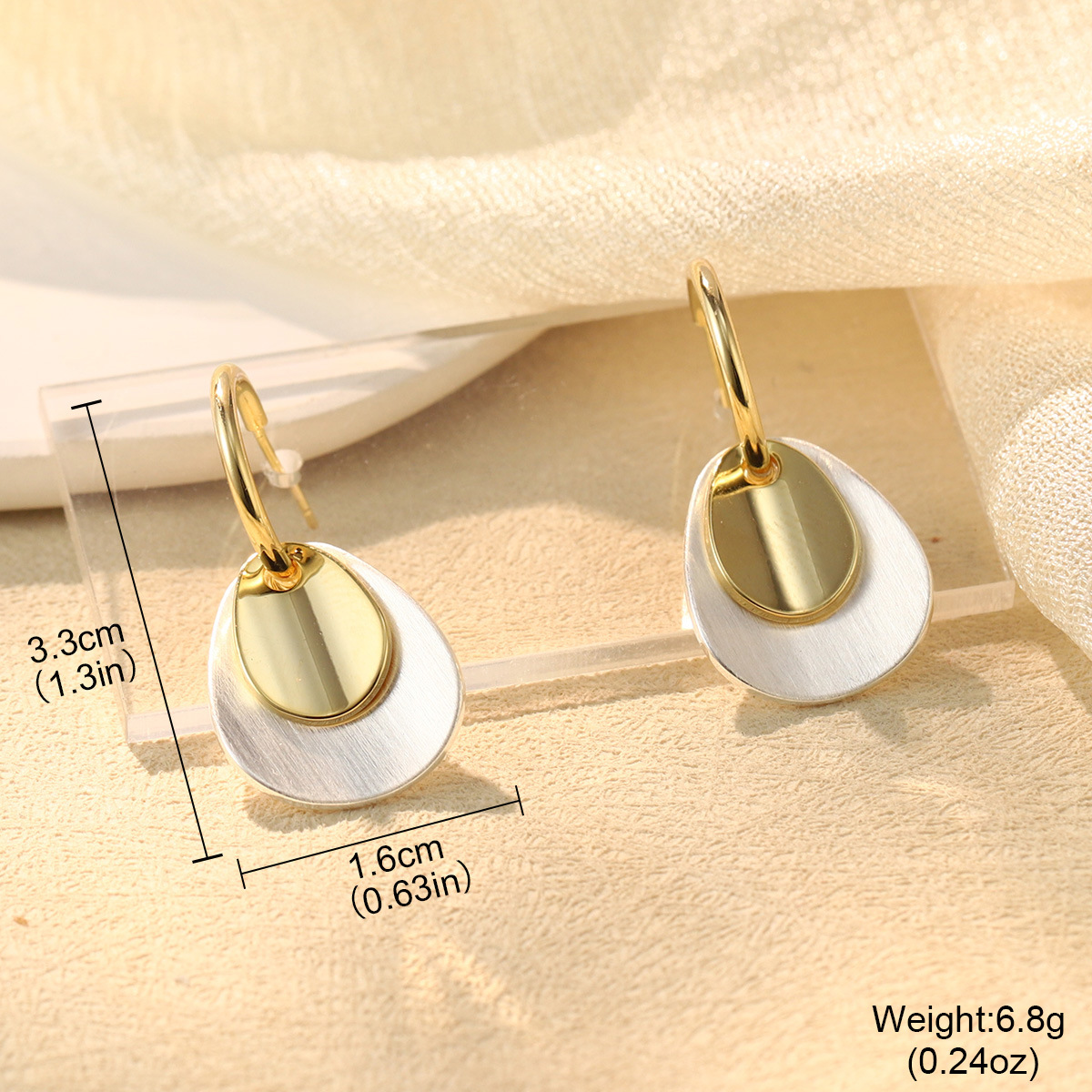 7g Weight Copper Ear Needle Material Ear Studs Classification 1 Pair Quantity Daily, Street Occasion Copper Material Geometric Pattern Women's Gender Mixed Metal, Plating Design Retro, Commute Style 1 Pair Retro Commute Geometric Mixed Metal Plating Copper Ear Studs 18