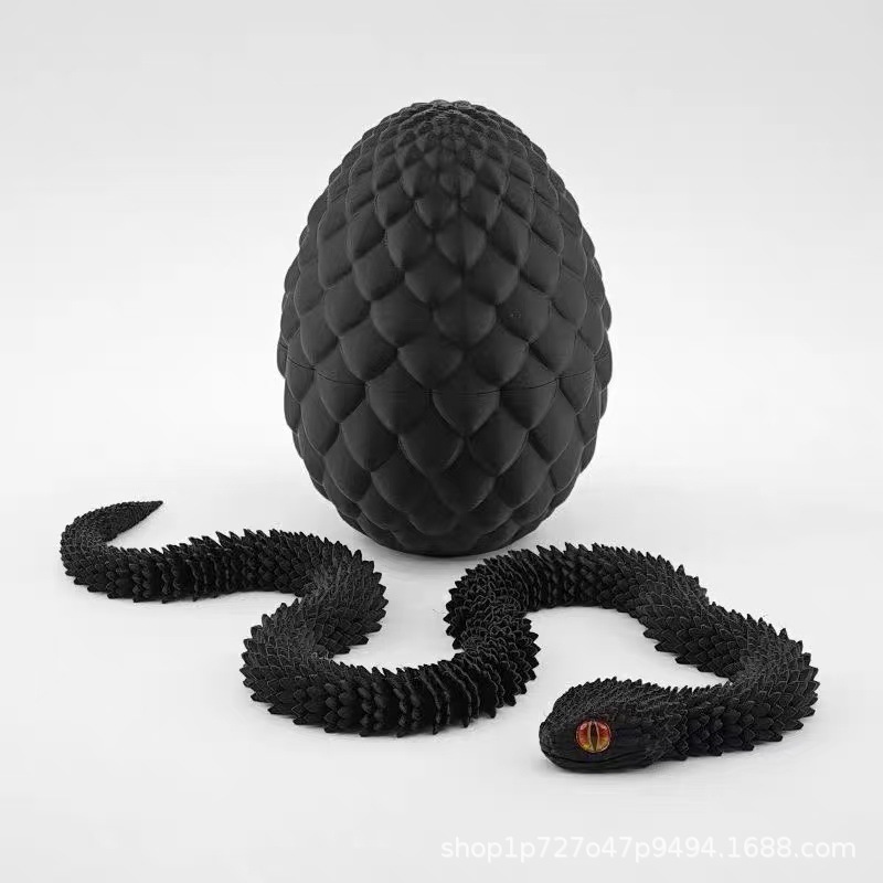 国境を越えた3Dプリントバイパー人気のヘビの卵セット全身関節可動ヘビフィギュア装飾モデル子供のおもちゃ|undefined