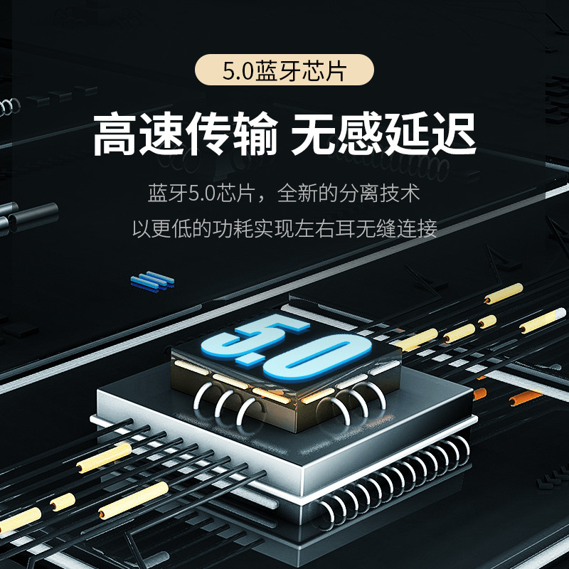 LULE蓝牙耳机TS-200独立双芯透明触控智能TWS运动入耳式耳麦代发