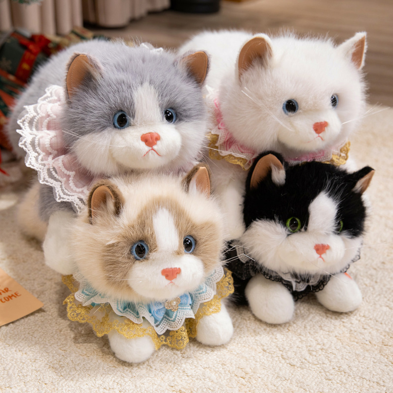 模擬ラグドール猫人形猫人形ぬいぐるみかわいいペット子猫布人形女の子ギフト|undefined