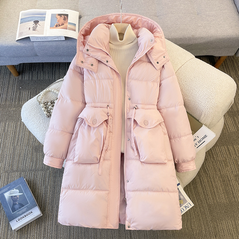 Europa y América ropa de algodón mujer 2025 invierno nuevo estilo de ropa de algodón coreana con capuchón grueso medio largo abrigo de pan suelto al por mayor image 11