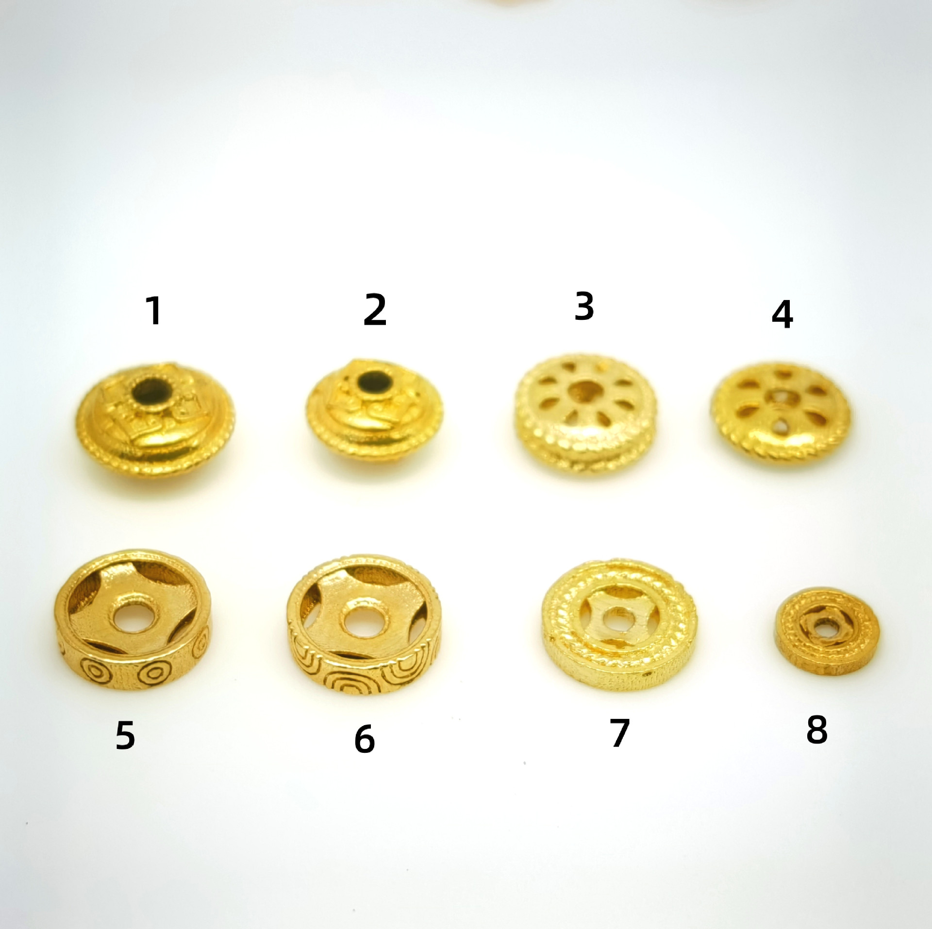 G18K Golden bead Necklace,Bracelet Loose bead Ancient Jewelry parts AU750 Spacer spacer