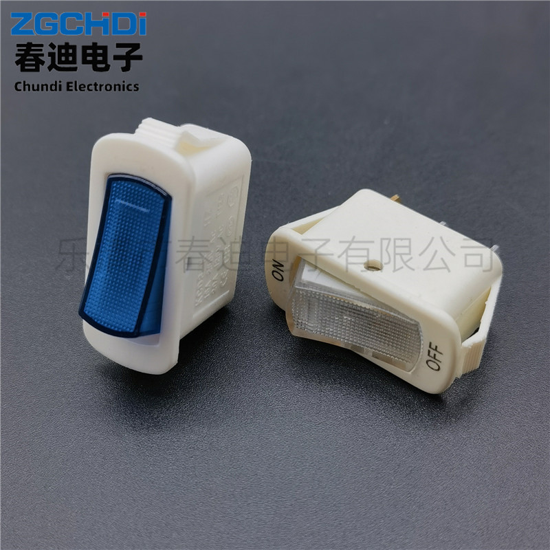 供应圆边船型开关KCD3三脚带灯电饭锅开关排插电源开关33*15MM